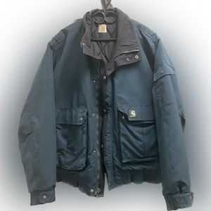 Vintage Carhartt Quilted Full Zip Bomber Jacket Hunter Green